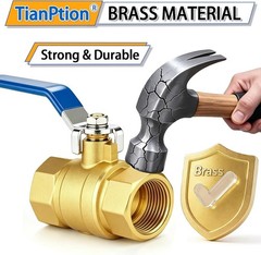 3/4 Inch Brass Ball Valve with Male to Female NPT Threaded Full Port & Long Hand