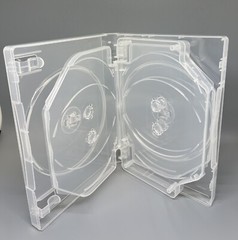 25 PCS NEW HIGH QUALITY 27MM MULTI-8 DISC DVD CASE, M-LOCK HUB, CLEAR, DB27-8C