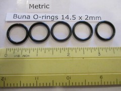 14.5mm ID x 18.5mm OD x 2mm thick O-ring. Buna-70. Quan 5.