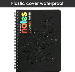 4 Pack 5 x 7in Spiral Notebook, Spiral Journals, Poly Cover 7 Bright Neon Colore