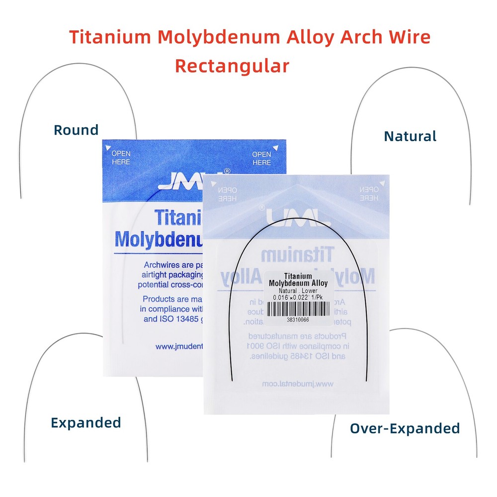10PK Dental Ortho Arch Wire Ti-Mo Alloy TMA Beta Archwire Ovoid/Natural/Expanded