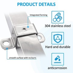 4Pcs U Shaped Connector Bracket 304 Stainless Steel Heavy Duty Perforated Squ…