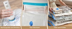 Vacuum Seal Bags with Portable Electric Pump, 6 Pack Vacuum Storage Bags for
