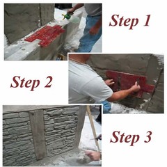 Concrete Seamless Slate Texture Polyurethane Stone Stamp Mat Cement Wall Mold