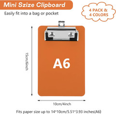 4 Pack Small Clipboards 4 X 6 Inch, Mini Clip Board Notepads Clipboard, Letter S