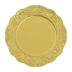 100 Pack Gold Plastic Charger Plates, 12.8 Inch, Spray Painted, for Wedding Part
