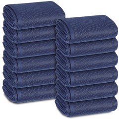 12 Moving Packing Blankets 80″x72″ (35 lb/dz) Shipping Furniture Pads Dark Blue