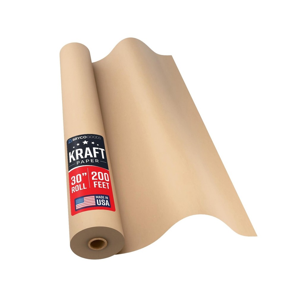 Bryco Goods 30″ x 200′ (2400″) Brown Kraft Paper Roll – USA Made – … Fast Ship