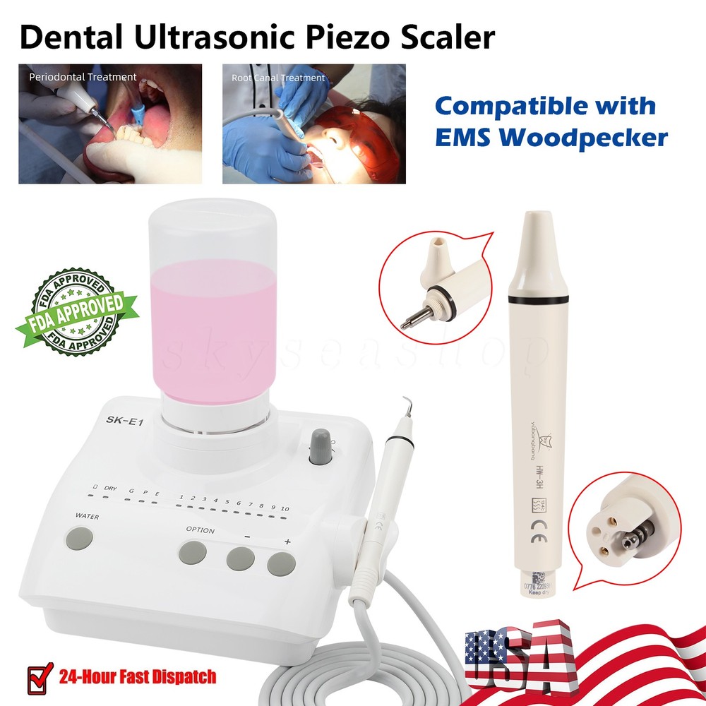 Dental Scaler Ultrasonic 2 Bottles Fits EMS Cavitron SKYSEA & Handpiece HW-3H