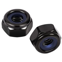 1/2-13 Nylon Insert Hex Lock Nuts Locknuts, 304 Stainless Steel 18-8, Black O…