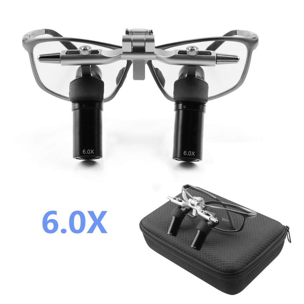 6.0X Dental Surgical 48° Ergo Loupes Optical Lens Flip-up Magnifying Glasses