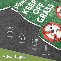 2 PC Keep off Grass Sign – 8X12 Double Sided Coroplast No Peeing Dog Signs for Y