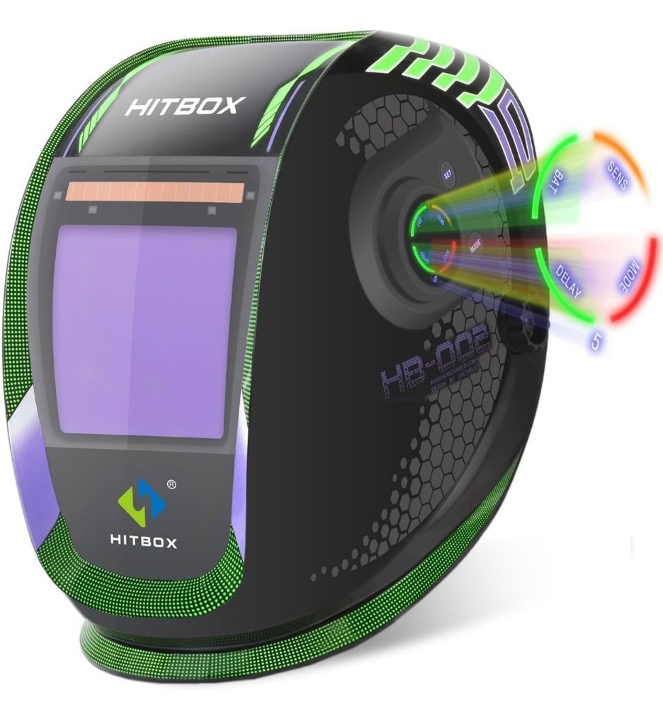 HITBOX Welding Helmet Auto Darkening, 3.94″X3.74″ Super Large Viewing True Color