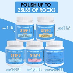 Rock Tumbler Grit and Ceramic Tumbling Media 4 Pounds, 4 Pounds