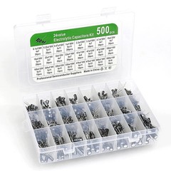 500PCS Electrolytic Capacitor Kit 24 Values 0.1uF-1000uF 10V-50V