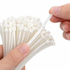 4 Inch White Nylon Cable Ties 100 500 1000 Pack 18LB Mini Zip Ties Self Locking