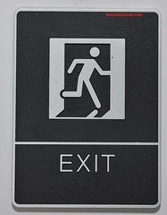 EXIT Sign with Tactile Graphic(Black,6×9)-REF24-1027