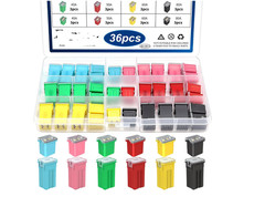 36Pcs JCase Fuse Assortment Kit Low Profile Box Shaped 20A 30A 40A 50A 60A 80A