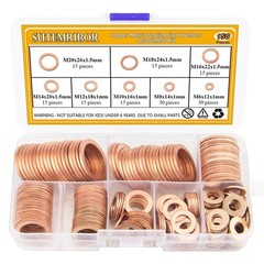 150pcs Copper Sealing Washers – 8 Sizes Kit