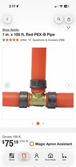 100ft by 1in Pex A Pipe Red Brand New sealed Apollo