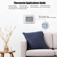 Non Programmable Thermostat for Home 2 Heat 2 Cool Multistage System, White