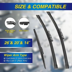 5 PLUS Silicone Wiper Blade Set 26/20/14 for Subaru Ascent 2019–2023