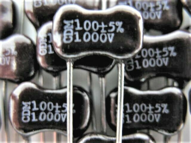8X – 100pF @ 1000V (5%) DIP SILVER MICA – TUBE AMPS/RF/TONE STACKS/SIGNAL PATH