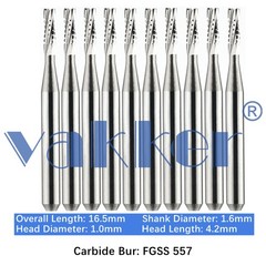 10-100 Dental Carbide Burs FG SS 557 Short Shank Bits for High Speed Handpiece