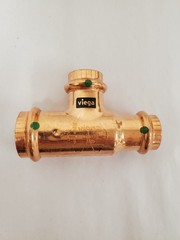 Viega ProPress 1 in. x 3/4 in. x 3/4 in. Press Copper Reducing Tee (77335)