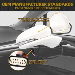 Right Passenger Side Mirror Assembly Compatible with Ford Fusion 2016-2020 Power