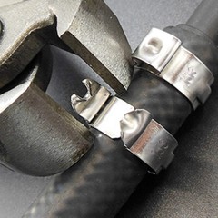 100/260X High Pressure Fuel Hose Clamps Stepless Stainless Steel Single Ear Clip