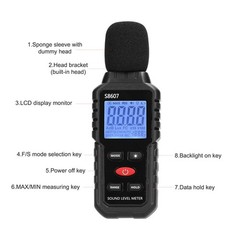 Decibel Meter S9607 Sound Level Meter with 2.25” Backlit LCD Screen