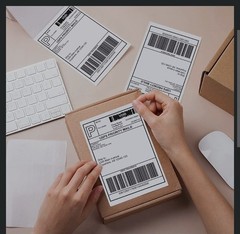 Fanfold 4 x 6 Direct Thermal Labels White Perforated Shipping Labels, 500pcs per