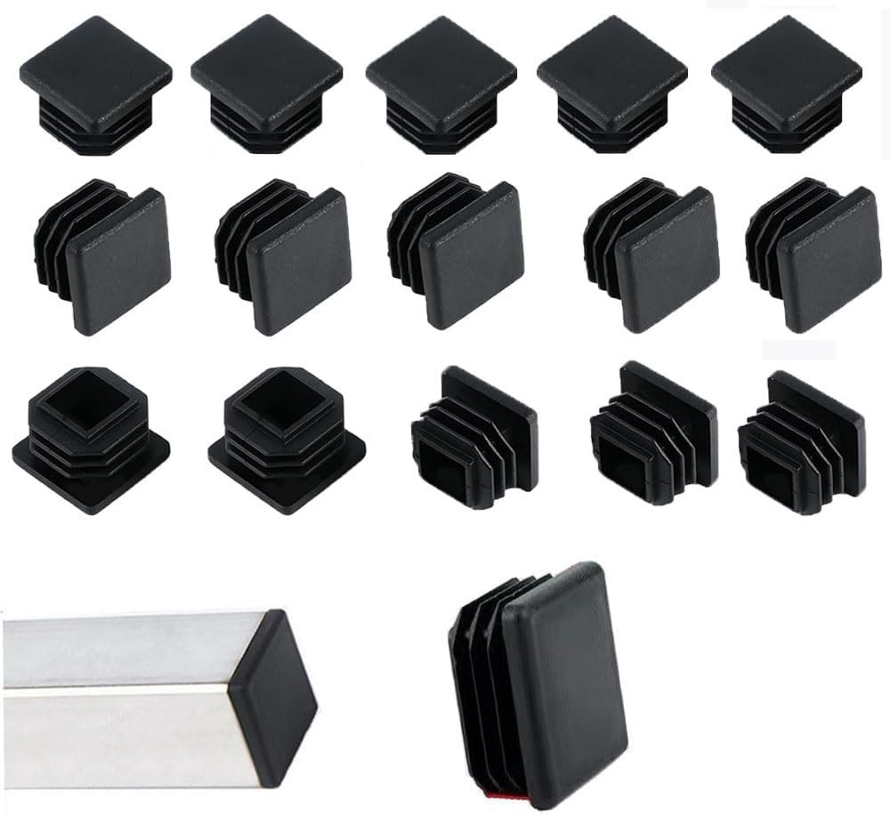 16 Pack Square Plastic Plugs,1″ Inch Insert End Caps for Square Tubing Post，B…