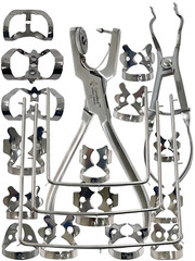 20 Pcs German Rubber Dam Starter Kit with Frame Punch Clamps Dental Instruments
