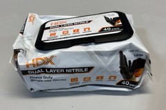 HDX Pop-N-Go Black Disposable Heavy Duty Nitrile Gloves, Size Large (40-Count)