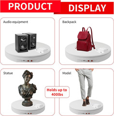 19.7In/50Cm Large Motorized Rotating Display Stand,400Lb Capacity Electric Rotar