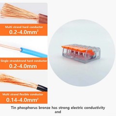 90 Pack Connectors Reusable Wire Clamp Terminal Blocks Compact Wire Connector*/+