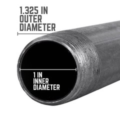 STZ Industries 1 in. MIP each T X 1 in. D MIP Black Steel 12 in. L Nipple