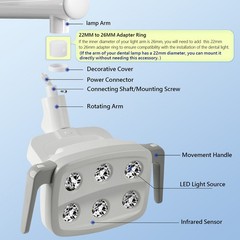 9W Dental 6 LED Lamp Oral Light Ra90 Lamp For Unit Chair