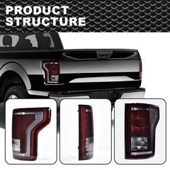Smoky Rear Tail Light Assembly Left & Right for Ford F150 2015-2017 w/o Bulbs