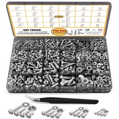 710PCS Stainless Steel Machine Screw Nut Bolt Washer Assortment Kit
