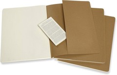3 Moleskine Cahier Journal Soft Cover XXL 8.5″ x 11″ Dotted Kraft Brown Set of 3