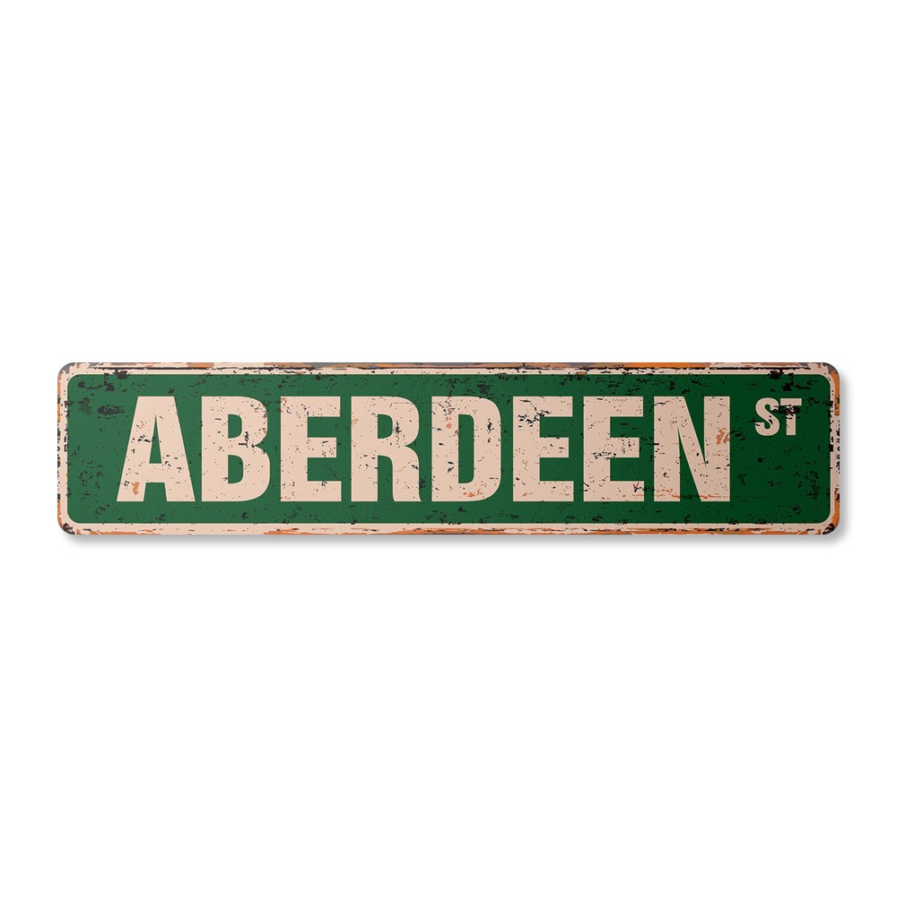 ABERDEEN Vintage Street Sign scotland government united kingdom vacation