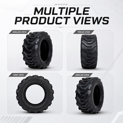 Set 2 18×8.50-10 Skid Steer Tires 18×8.5×10 8 Ply SKS Industrial Loader Tubeless