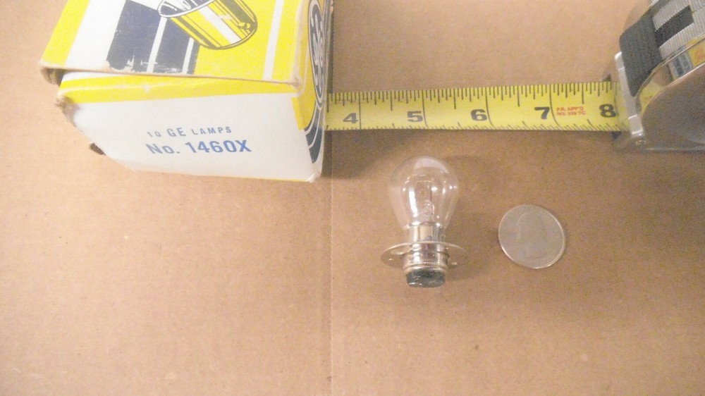 GE incandescent miniature bulb, USA made, model 1460X, 6.5V, 2.75A, 17.9W, nos