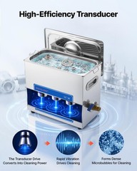 VEVOR Ultrasonic Cleaner 6L-Class Ultrasonic Parts Cleaner 40kHz for Jewelry