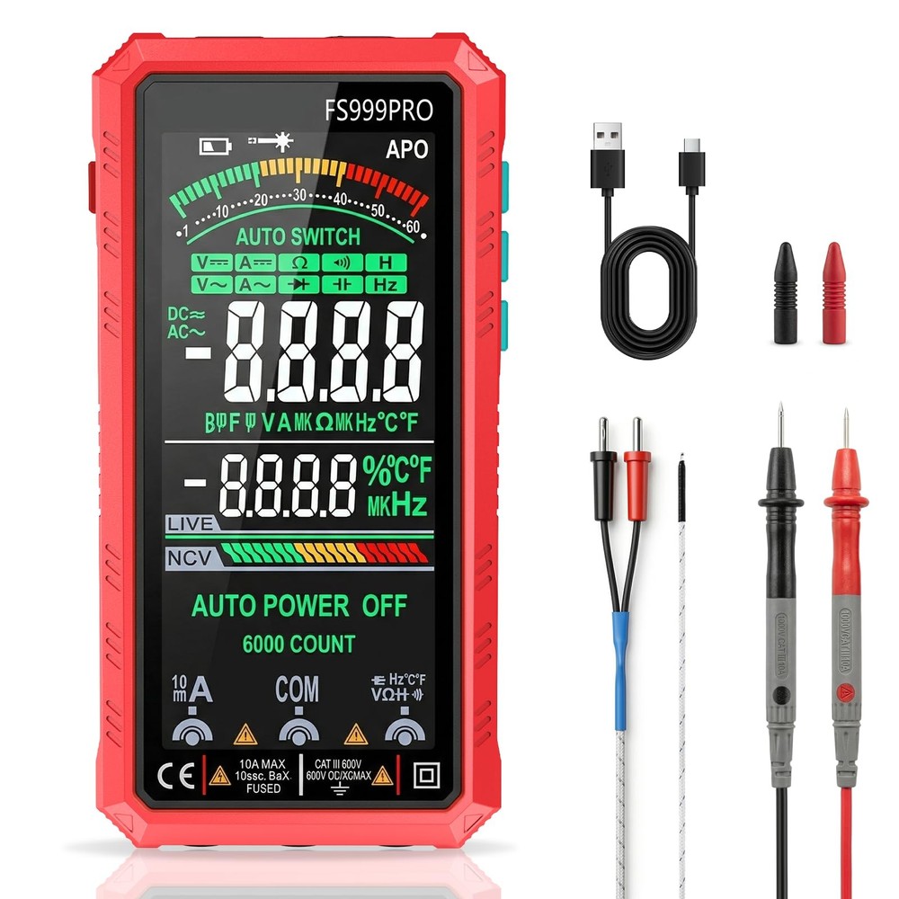 Digital Multimeter, Auto-Ranging Smart Electrical Tester, 6000 Counts TRMS, U…