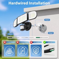 200W Motion Sensor Outdoor Lights, 20000LM LED Flood Lights Outdoor, Wired Se…