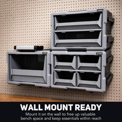 Modular Stackable Storage Organizer, 1 Bin Heavy-Duty Interlocking Tool with …